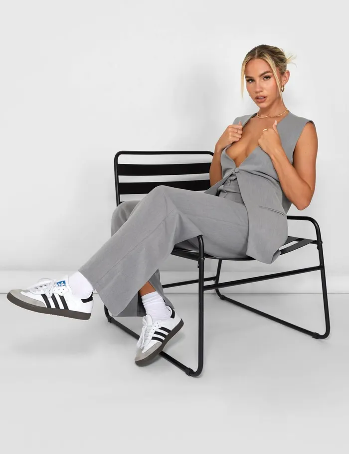 Women Kaiia Tailored Trousers Grey Grey Public Desire Two Piece Sets