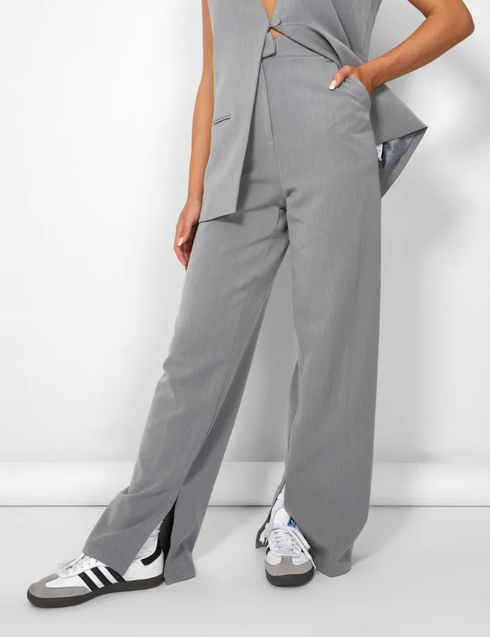 Women Kaiia Tailored Trousers Grey Grey Public Desire Two Piece Sets