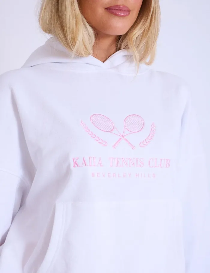 Women Kaiia Tennis Club Oversized Hoodie White and Baby Pink White Public Desire Sweatshirt and Hoodies