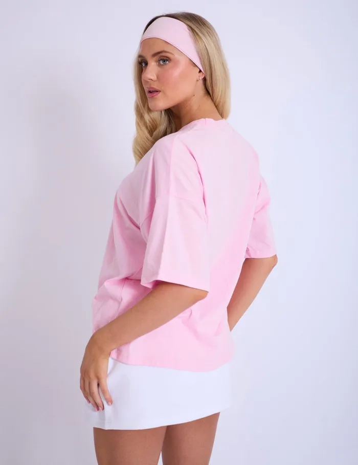 Women Kaiia Tennis Club Oversized TShirt Baby Pink Pink Public Desire Tops