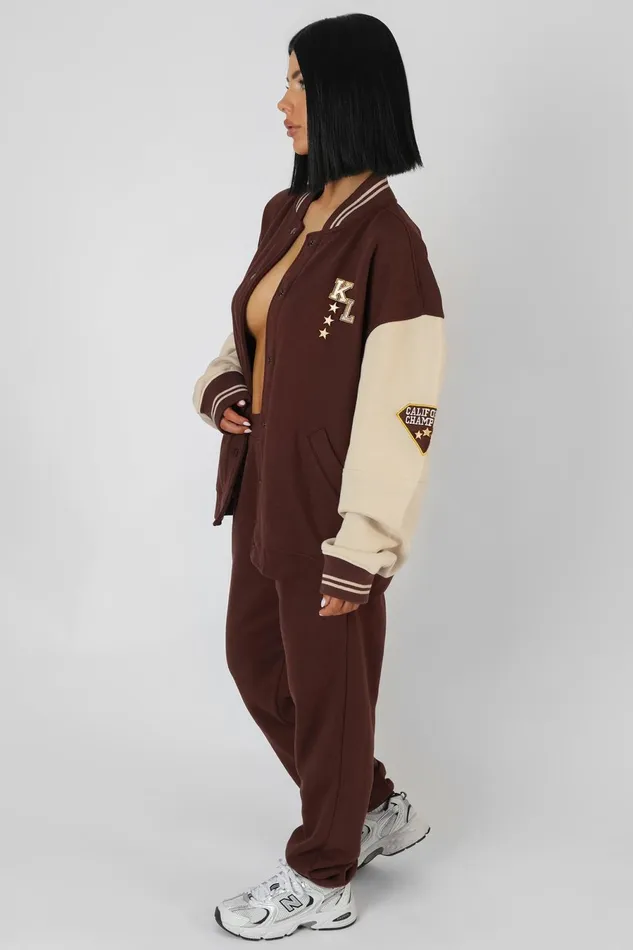 Women Kaiia Varsity 90039s Jogger Chocolate Kaiia Brown Public Desire Jogger and Leggings