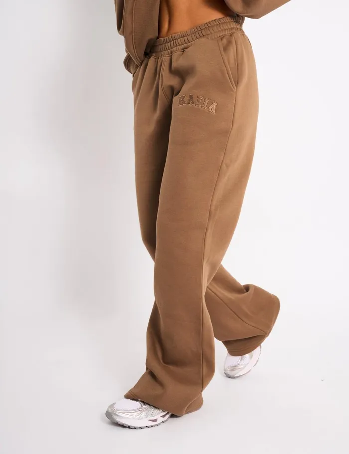 Women Kaiia Wide Leg Sweat Pants Gingerbread Gingerbread Public Desire Tailoring