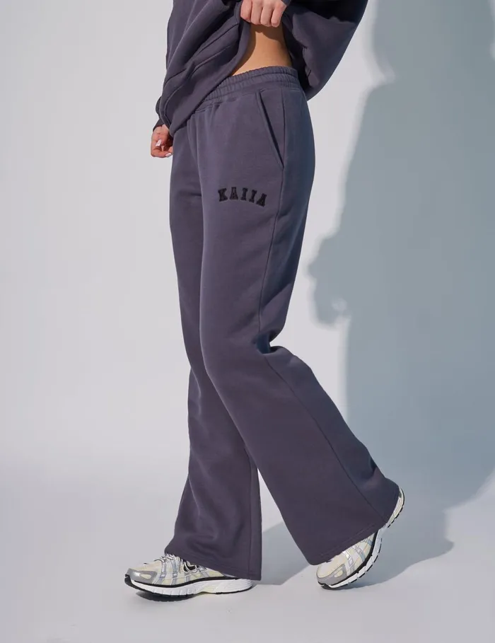 Women Kaiia Wide Leg Sweat Pants In Dark Grey Grey Public Desire Two Piece Sets