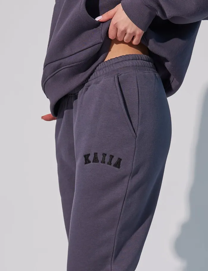 Women Kaiia Wide Leg Sweat Pants In Dark Grey Grey Public Desire Two Piece Sets
