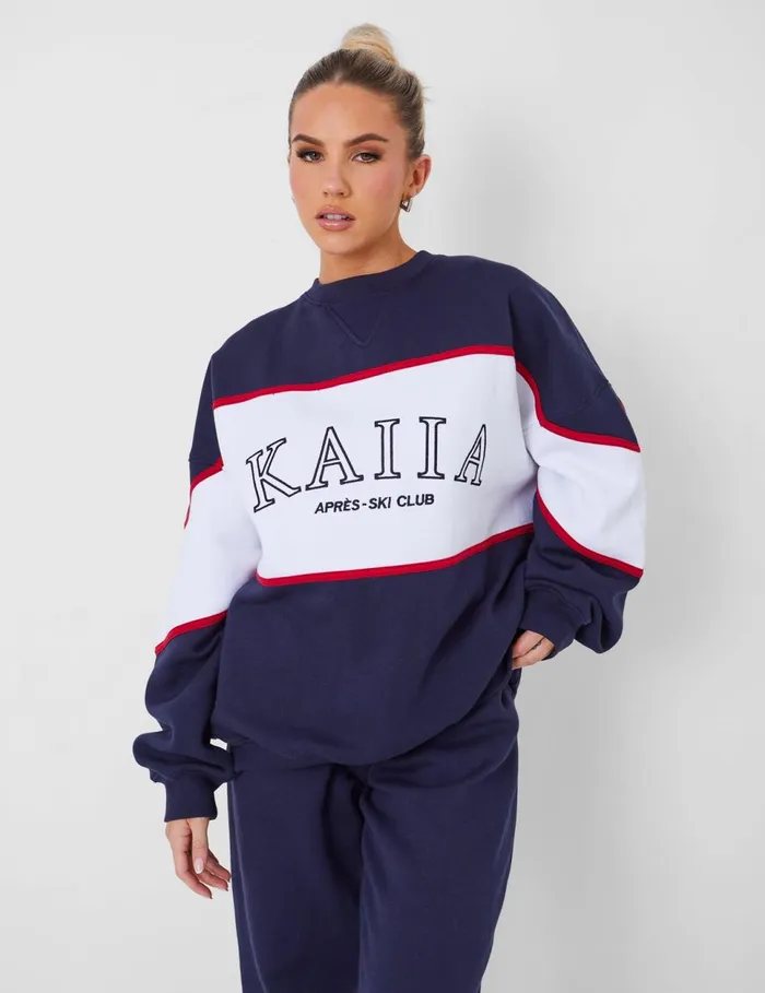 Women Kaiia Wide Leg Sweat Pants In Navy Navy Public Desire Two Piece Sets
