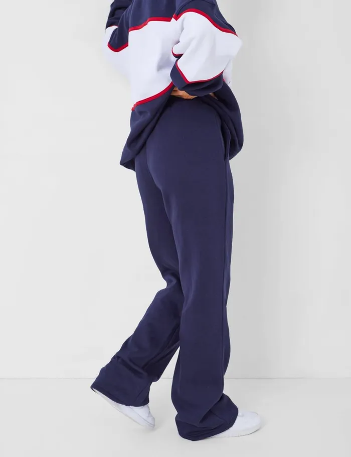Women Kaiia Wide Leg Sweat Pants In Navy Navy Public Desire Two Piece Sets