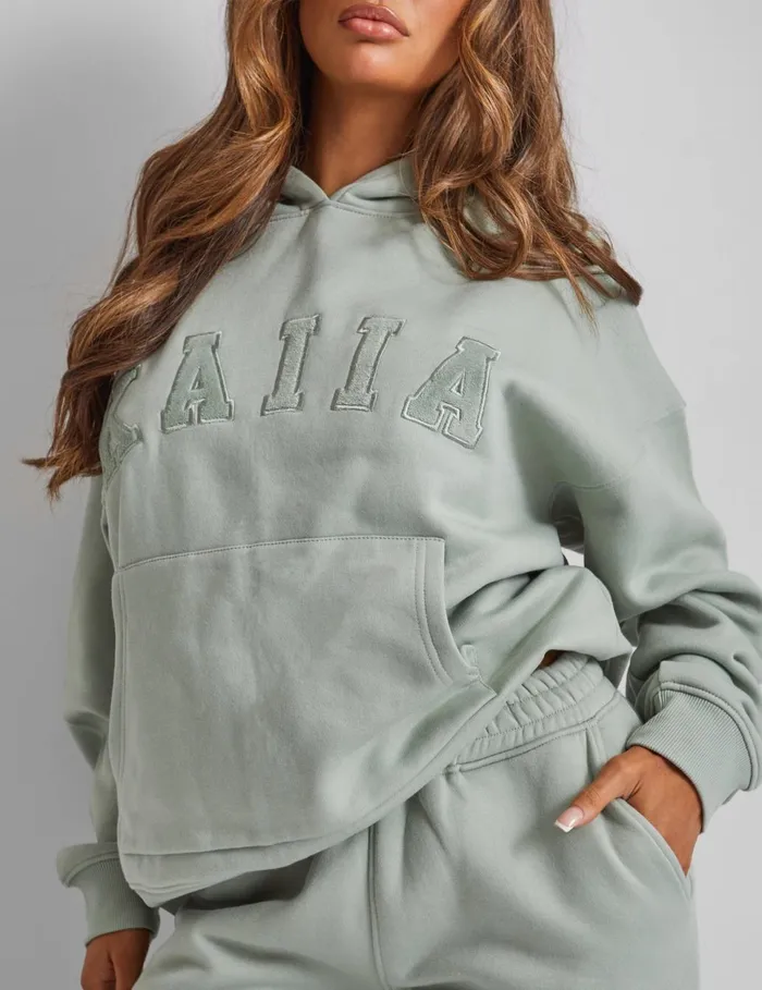 Women Kaiia Wide Leg Sweat Pants In Sage Green Green Public Desire Two Piece Sets