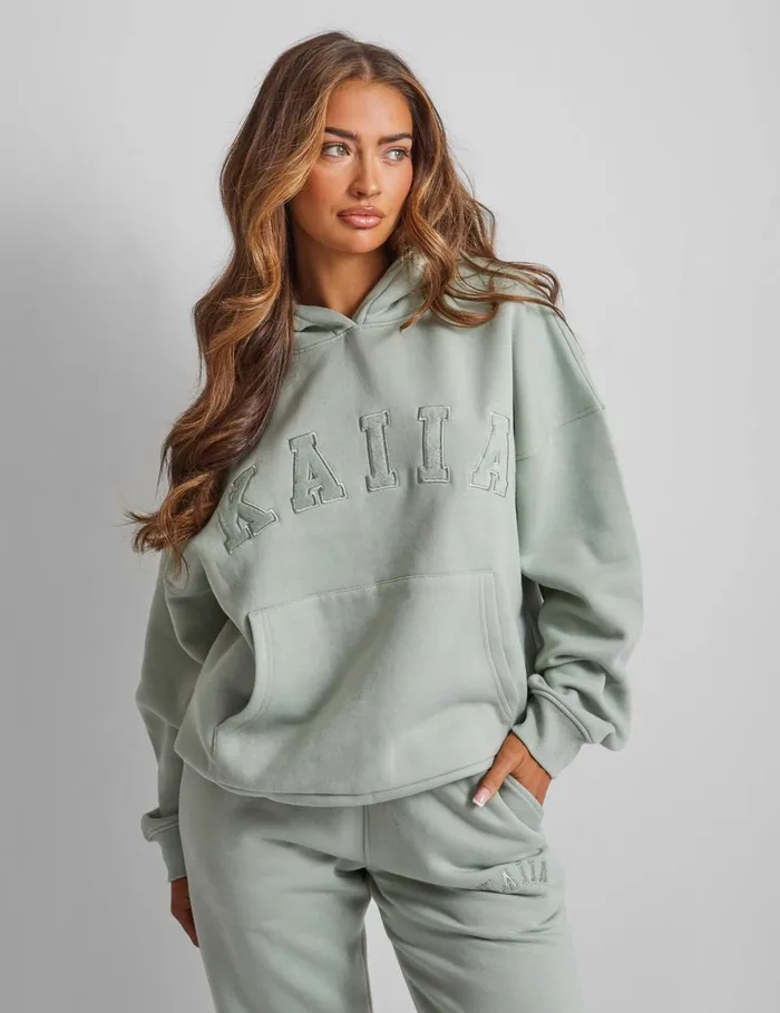 Women Kaiia Wide Leg Sweat Pants In Sage Green Green Public Desire Two Piece Sets
