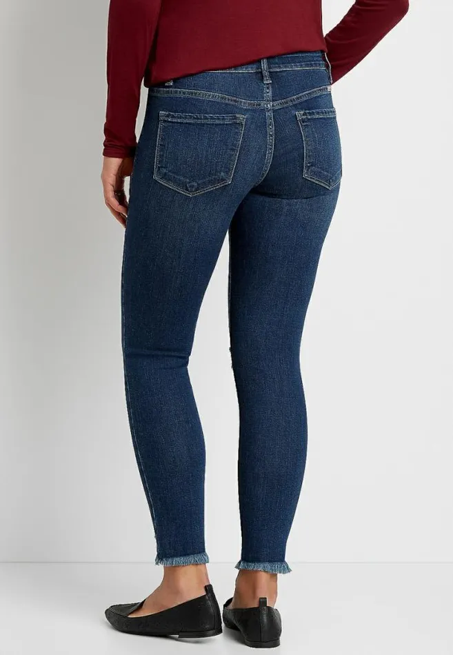 Women Kancan Dark Wash Destructed Skinny Jean Maurices Jeans