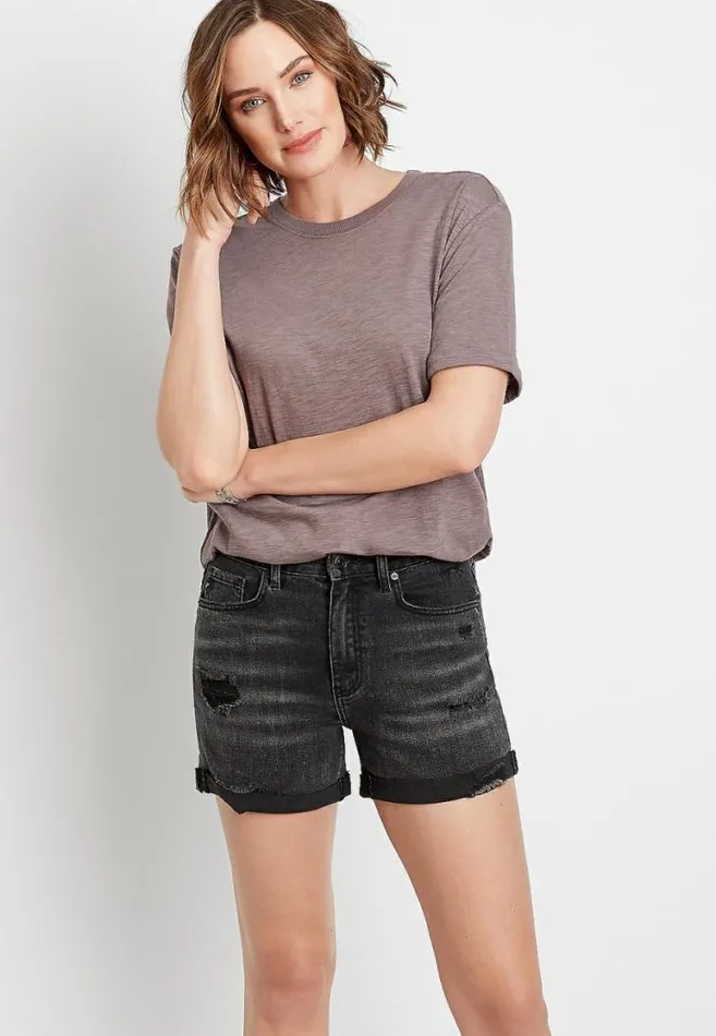 Women Kancan High Rise Curvy Ripped 4In Short Maurices Jeans