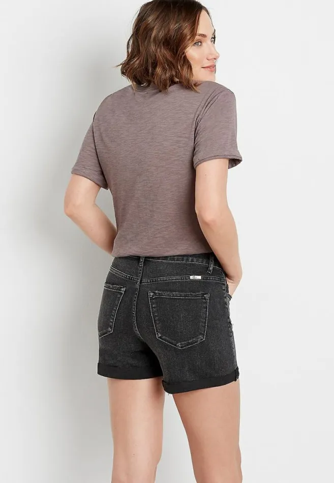 Women Kancan High Rise Curvy Ripped 4In Short Maurices Jeans