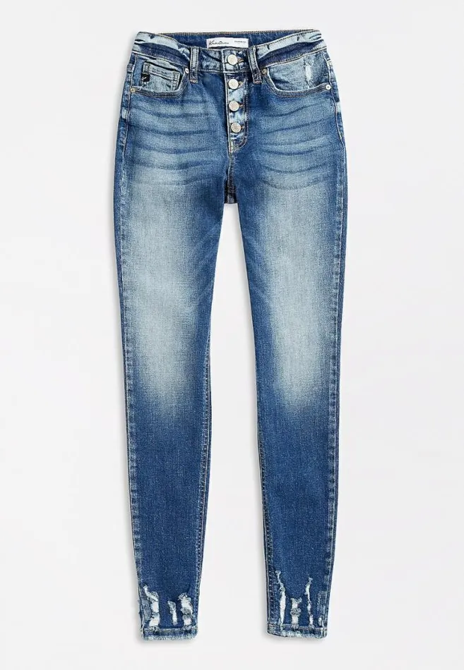 Women Kancan High Rise Medium Destructed Hem Skinny Jean Maurices Jeans