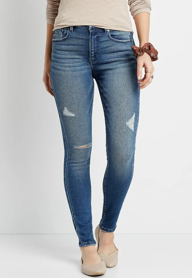 Women Kancan High Rise Medium Destructed Skinny Jean Maurices Jeans