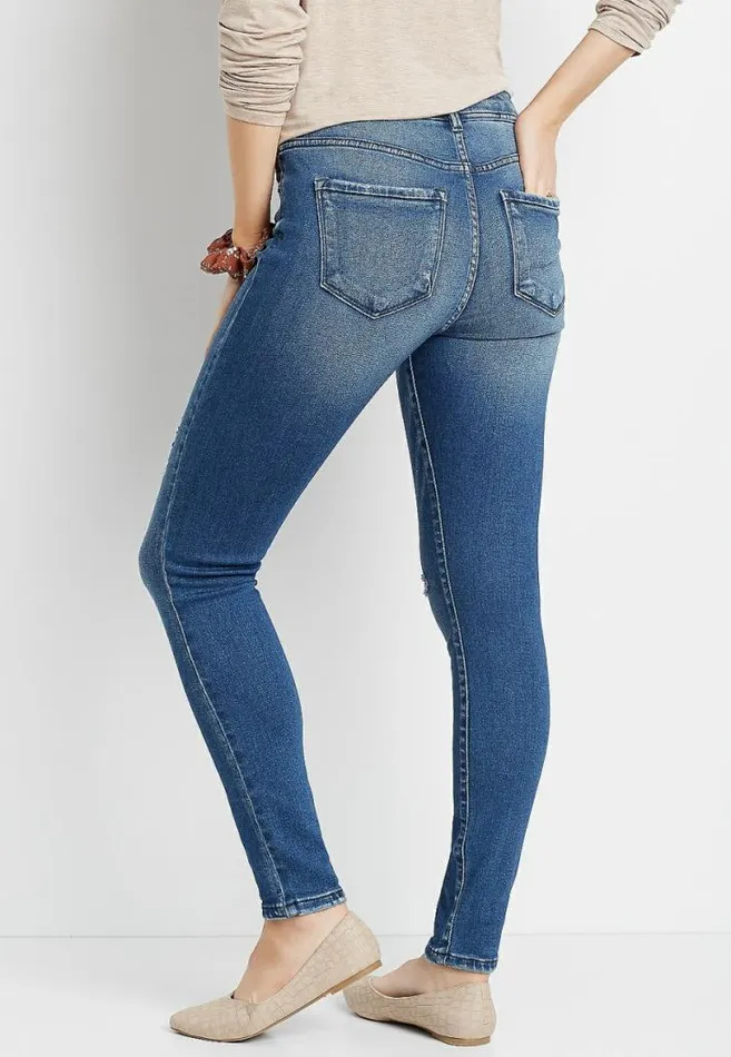 Women Kancan High Rise Medium Destructed Skinny Jean Maurices Jeans