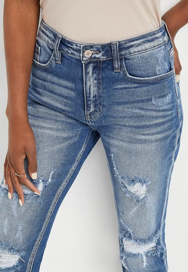 Women Kancan High Rise Medium Ripped Boyfriend Jean Maurices Jeans