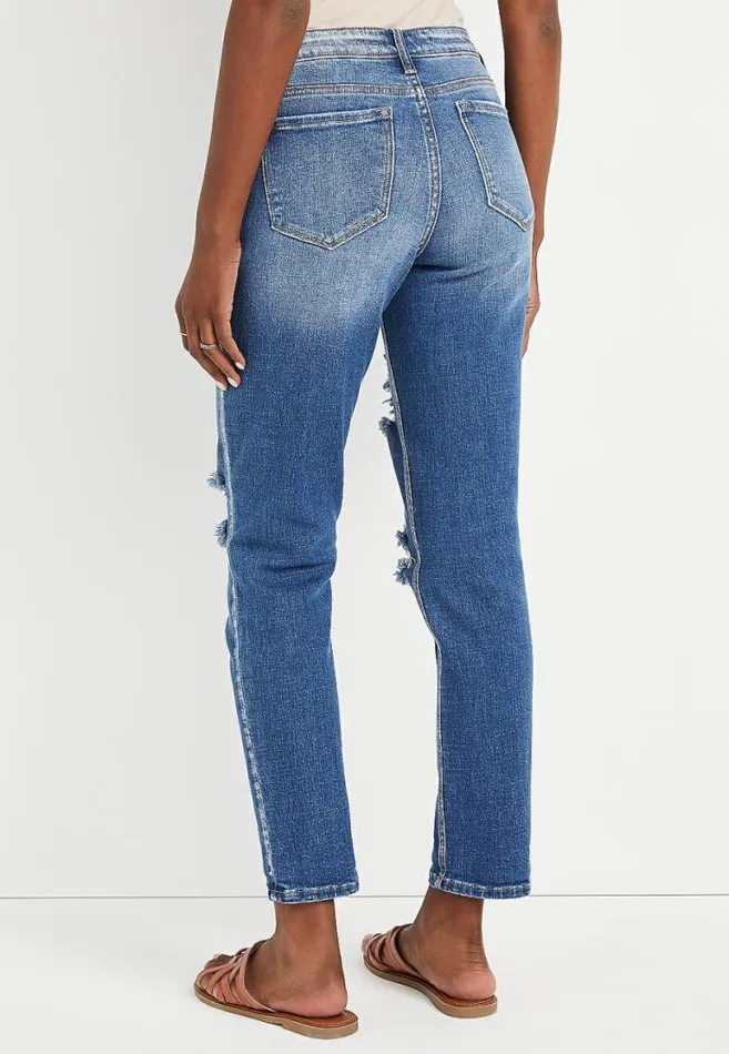 Women Kancan High Rise Medium Ripped Boyfriend Jean Maurices Jeans