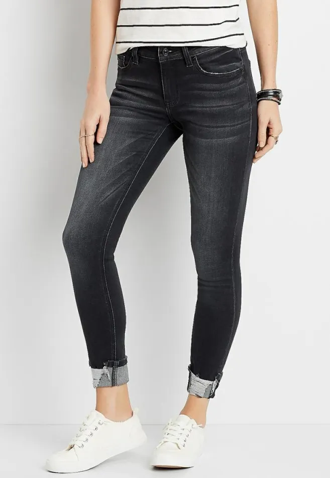 Women Kancan Washed Destructed Cuffed Skinny Jean Maurices Jeans