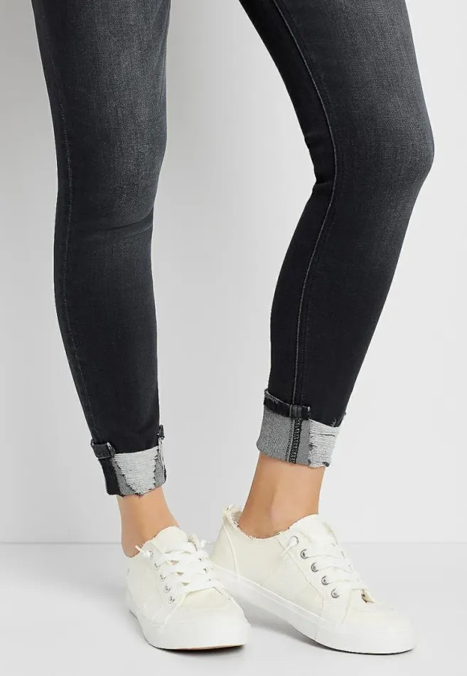 Women Kancan Washed Destructed Cuffed Skinny Jean Maurices Jeans