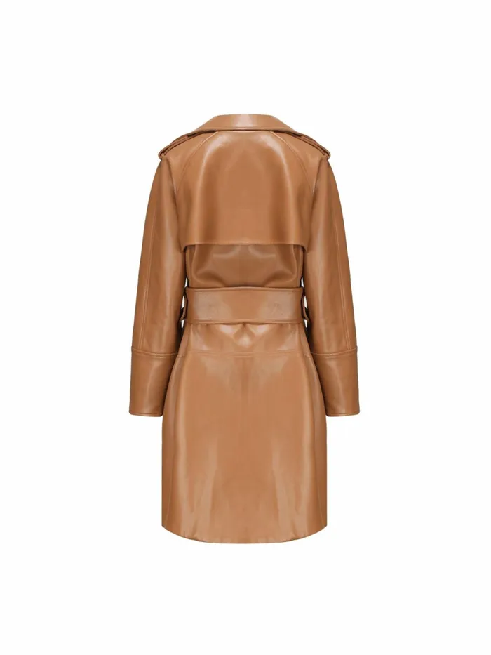 Women Keira Leather Trench Coat Nana Jacqueline Outerwear