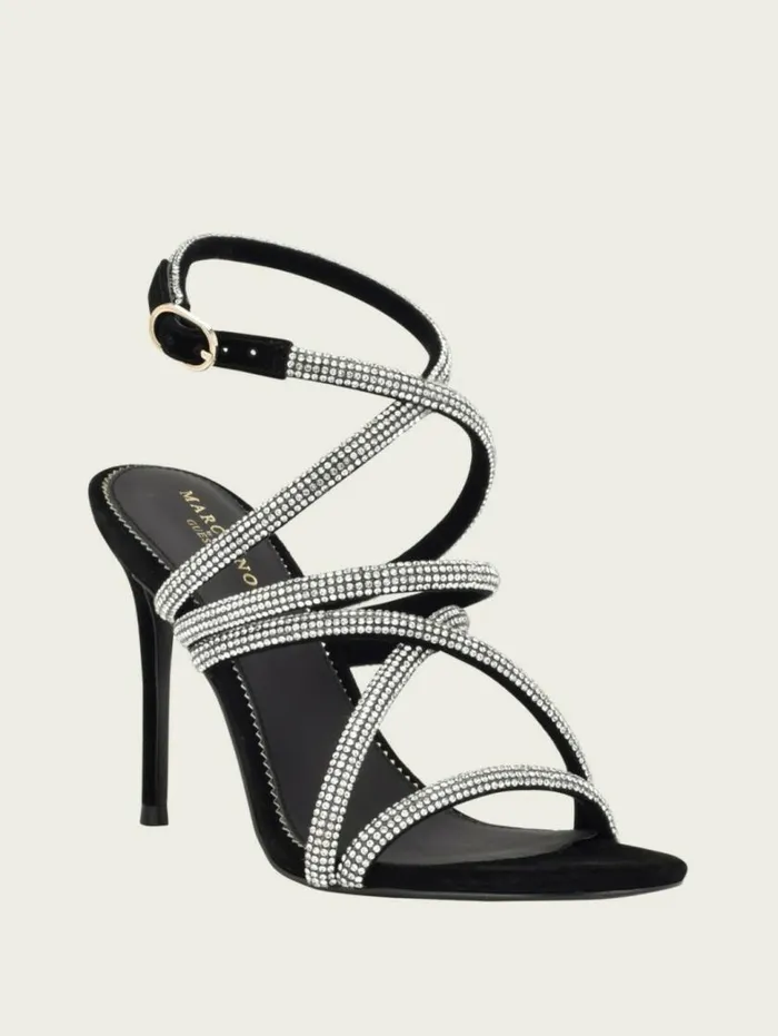 Women Kentas Strappy Sandal Blk Suede Marciano Shoes