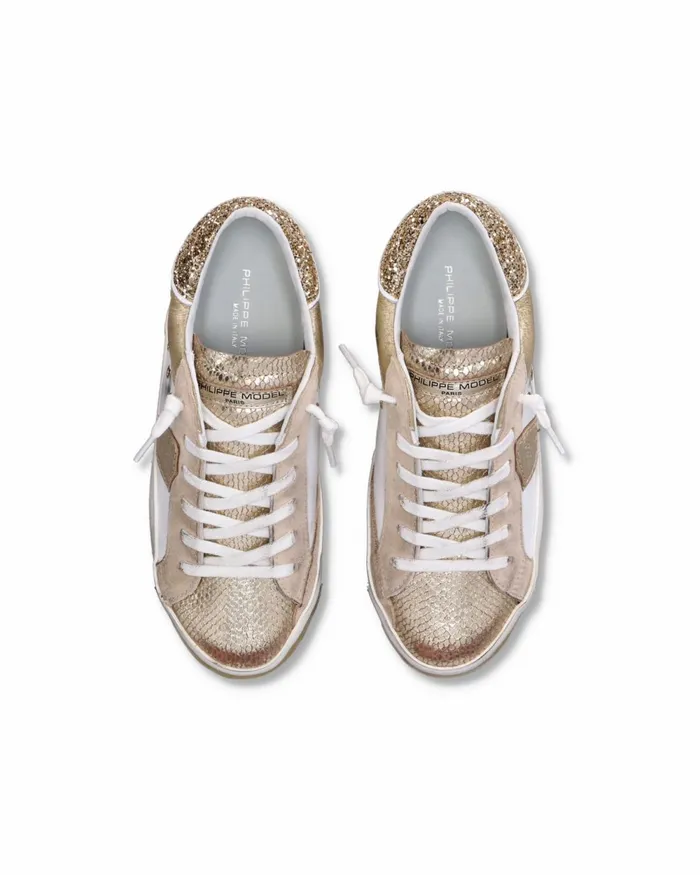 WomenKids Prsx Sneakers WhiteGold Casual Shoes Philippe Model Paris Casual