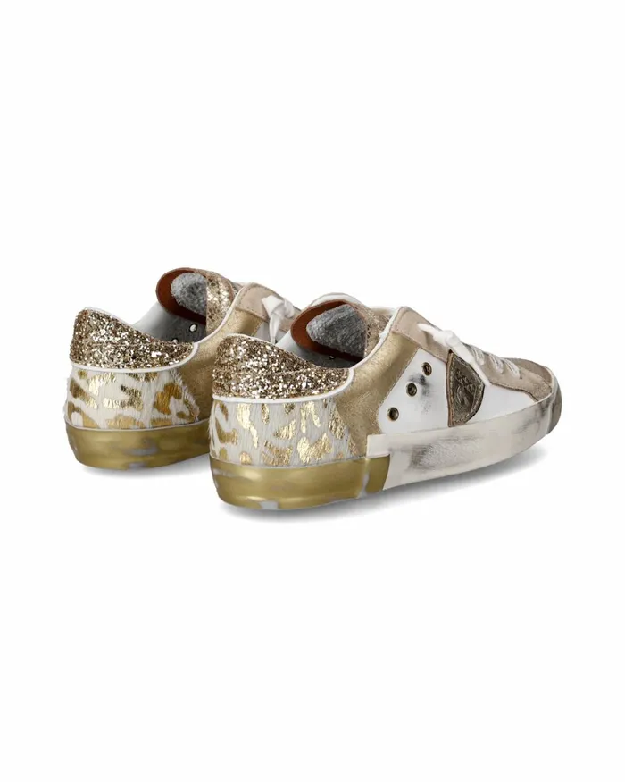 WomenKids Prsx Sneakers WhiteGold Casual Shoes Philippe Model Paris Casual