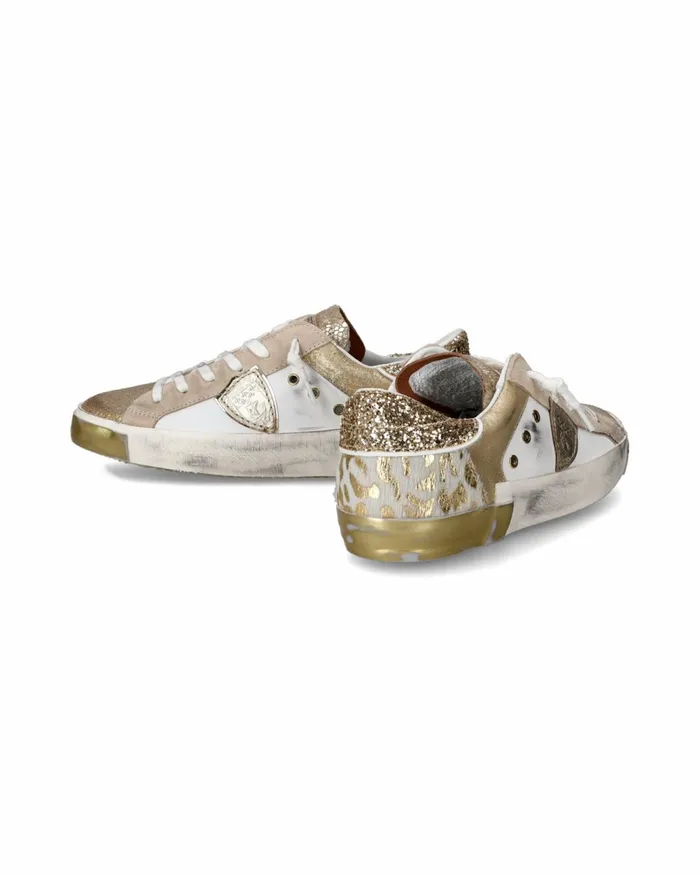 WomenKids Prsx Sneakers WhiteGold Casual Shoes Philippe Model Paris Casual
