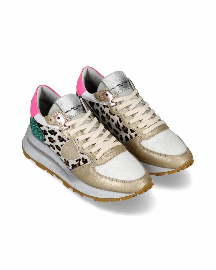 WomenKids Tropez Haute Sneakers WhiteFuchsia Casual Shoes Philippe Model Paris Casual