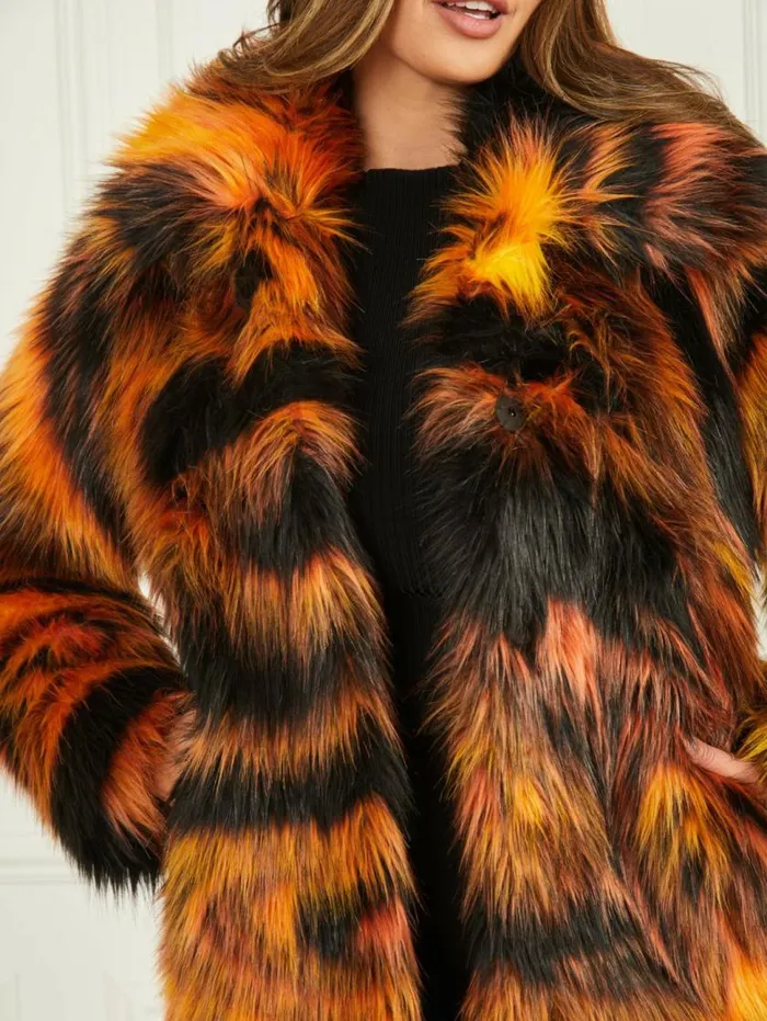 Women Kierra FauxFur Coat Night Animal Jacquard Marciano Jackets Women Kierra FauxFur Coat Night Animal Jacquard Marciano Jackets