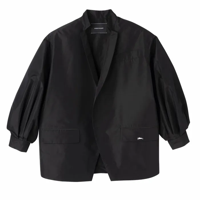 Women Kimono Jacket Black Longchamp Coats and Jackets
