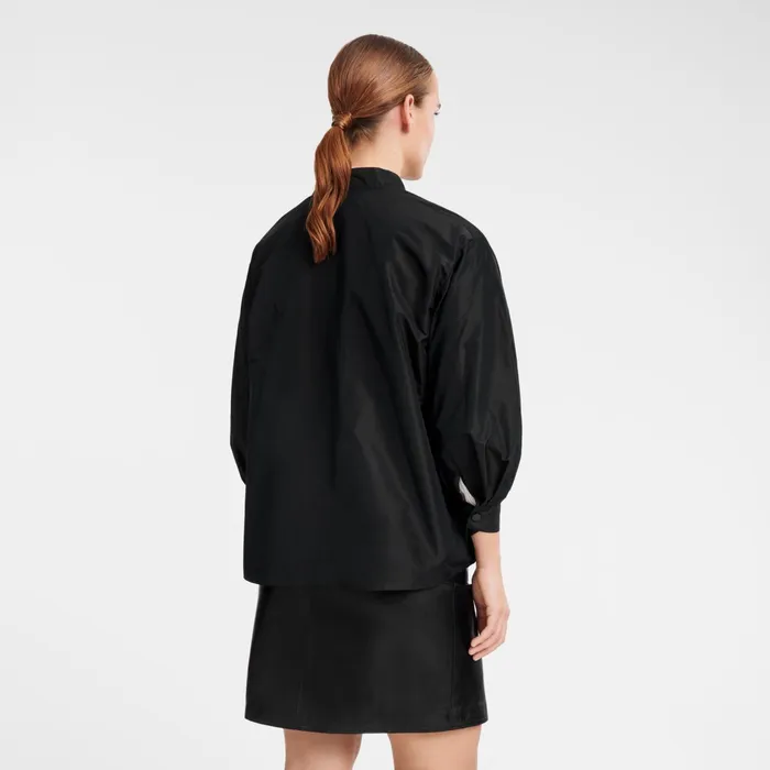 Women Kimono Jacket Black Longchamp Coats and Jackets