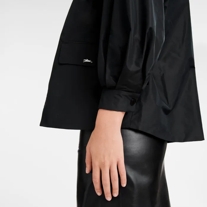 Women Kimono Jacket Black Longchamp Coats and Jackets