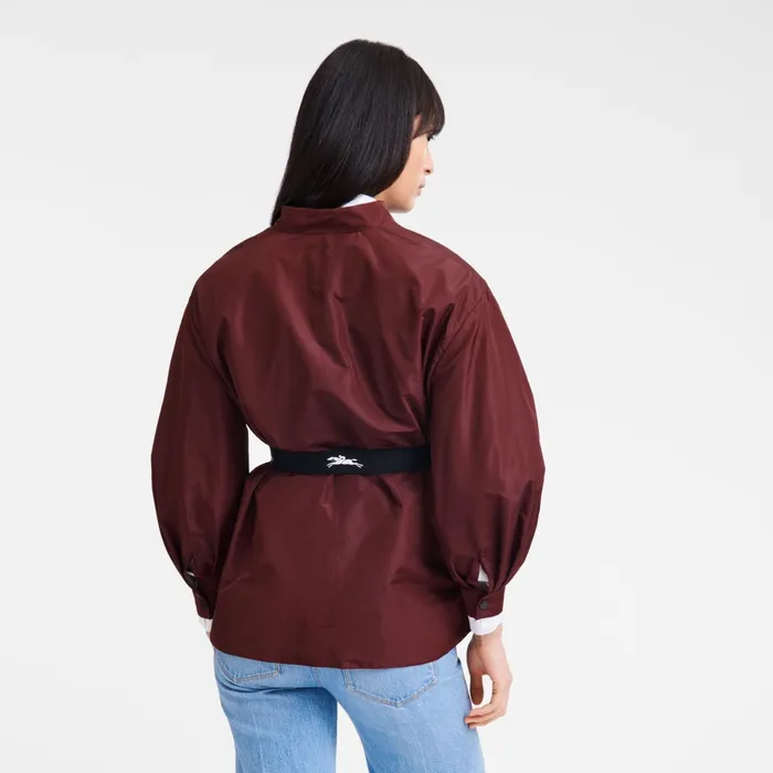 Women Kimono Jacket Burgundy Longchamp Coats and Jackets