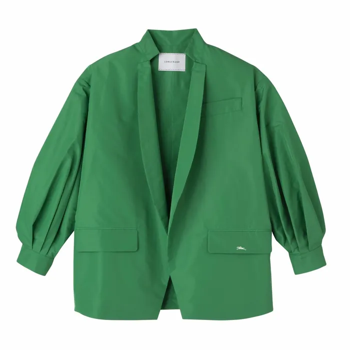 Women Kimono Jacket Green Longchamp Coats and Jackets