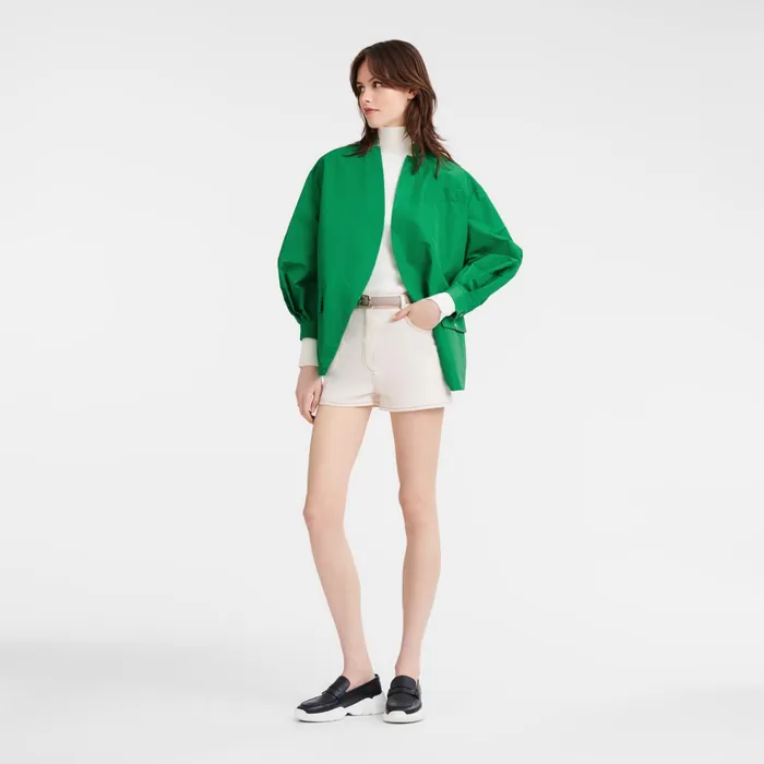 Women Kimono Jacket Green Longchamp Coats and Jackets