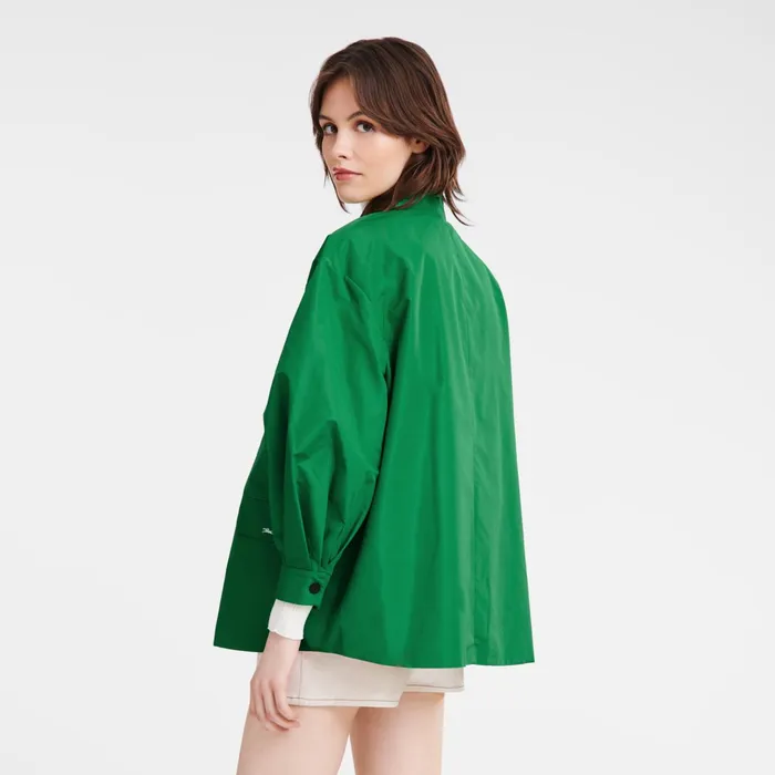 Women Kimono Jacket Green Longchamp Coats and Jackets