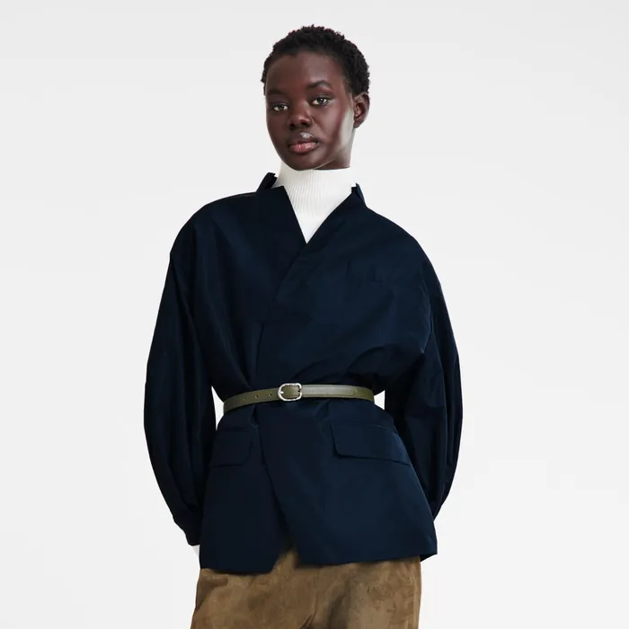 Women Kimono Jacket Navy Longchamp Coats and Jackets