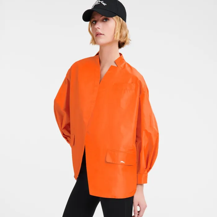 Women Kimono Jacket Orange Longchamp Coats and Jackets