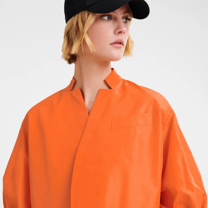 Women Kimono Jacket Orange Longchamp Coats and Jackets