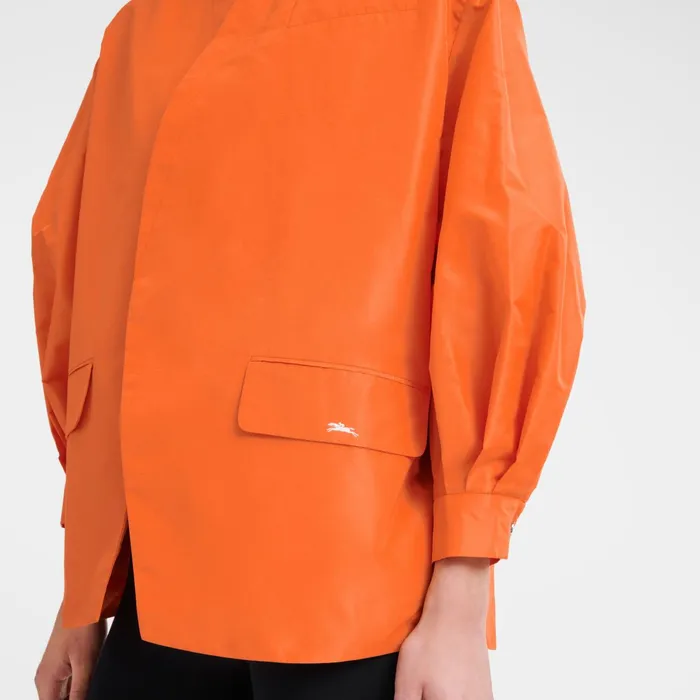 Women Kimono Jacket Orange Longchamp Coats and Jackets