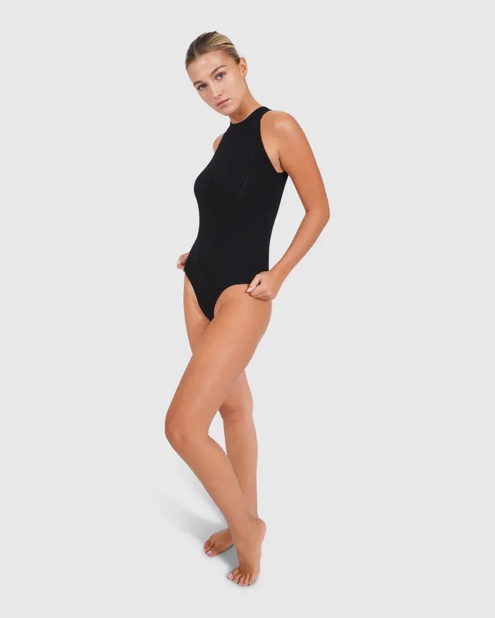 Women Knitwear Belle and Bloom Back For Good High Neck Bodysuit 8211 Black
