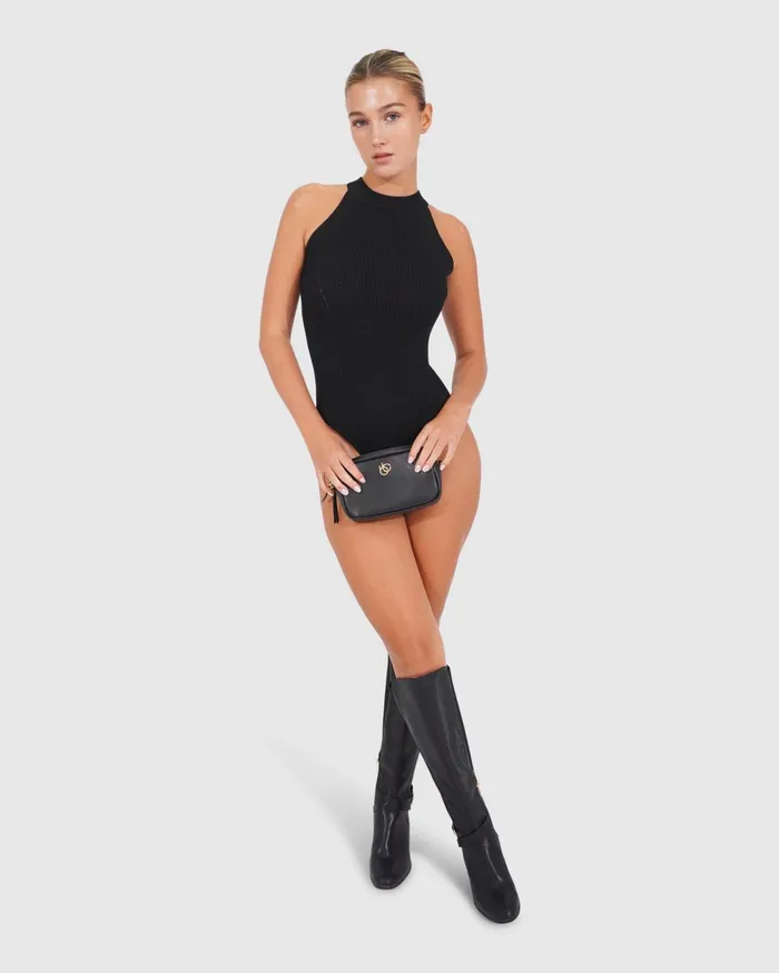 Women Knitwear Belle and Bloom Back For Good High Neck Bodysuit 8211 Black