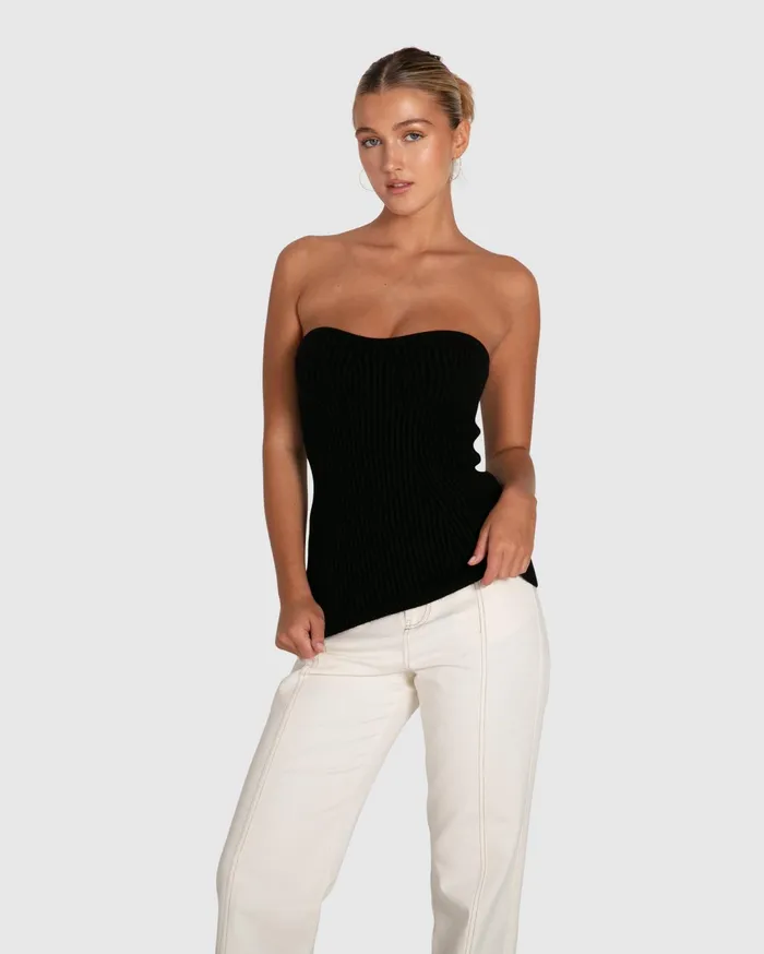 Women Knitwear Belle and Bloom Distant Memories Knit Bustier 8211 Black