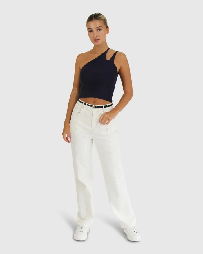 Women Knitwear Belle and Bloom Symphony Double Strap Knit Crop 8211 Navy