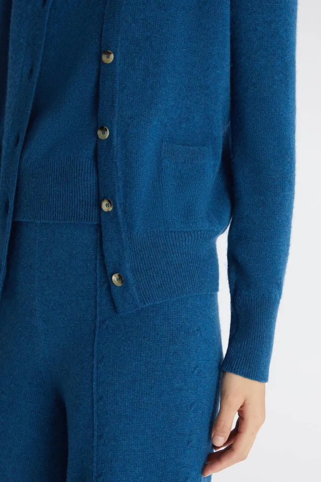 Women Knitwear Ermanno Scervino Blu Cashmere Cardigan With Pockets 8211 Ermanno Scervino Blue