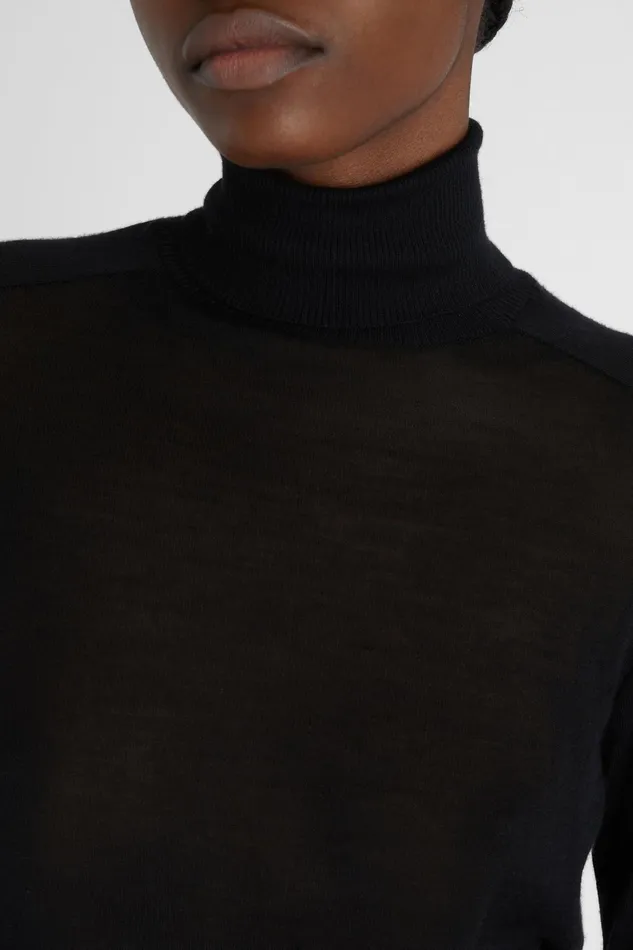 Women Knitwear Ermanno Scervino Cotton Turtleneck Jumper Black