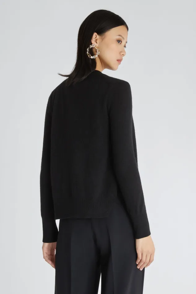 Women Knitwear Ermanno Scervino Designer Black Cashmere Cardigan With 8211 Ermanno Scervino Black
