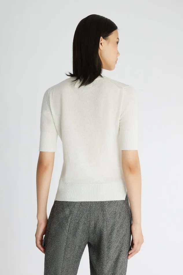 Women Knitwear Ermanno Scervino Designer White Sweater With Hand Knitted Detail 8211 Ermanno Scervino White