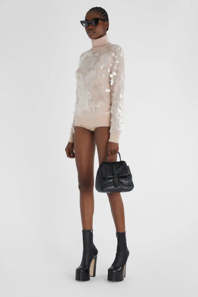 Women Knitwear Ermanno Scervino Pure Merino Wool Sweater With Sequins