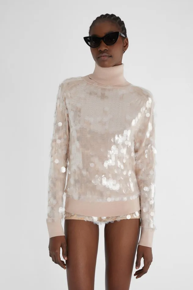Women Knitwear Ermanno Scervino Pure Merino Wool Sweater With Sequins